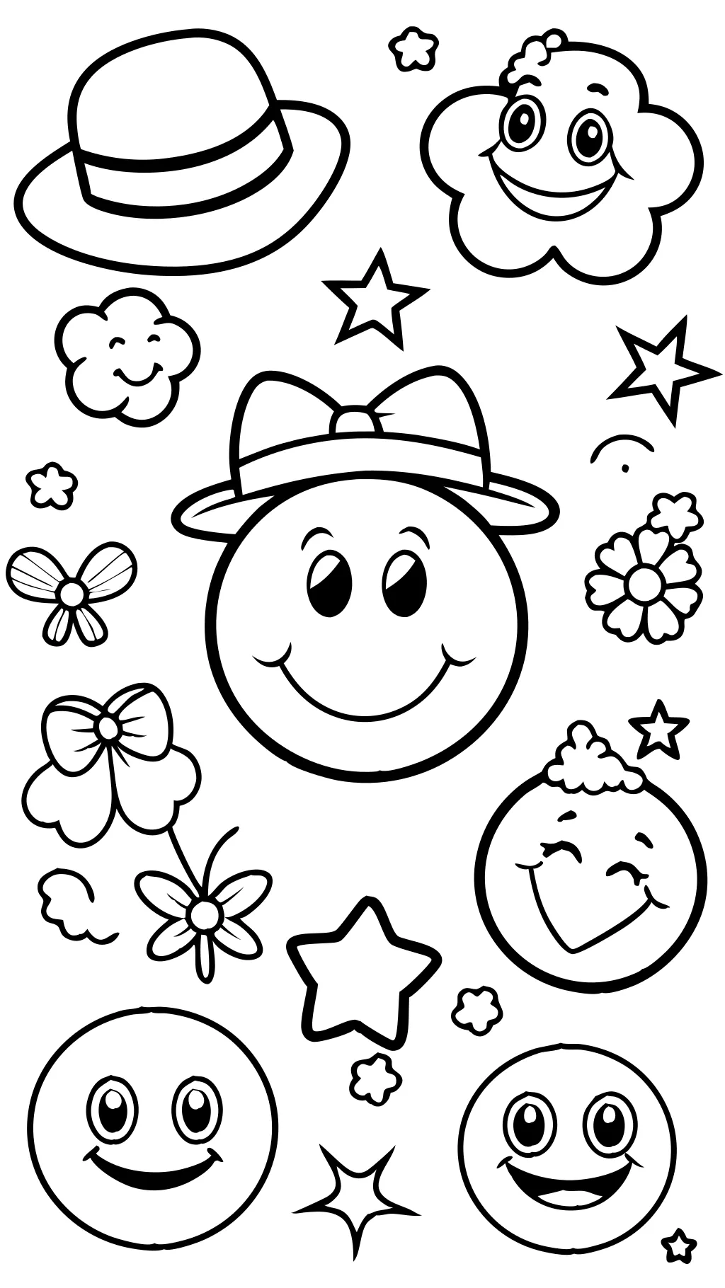 coloring pages of smiley faces